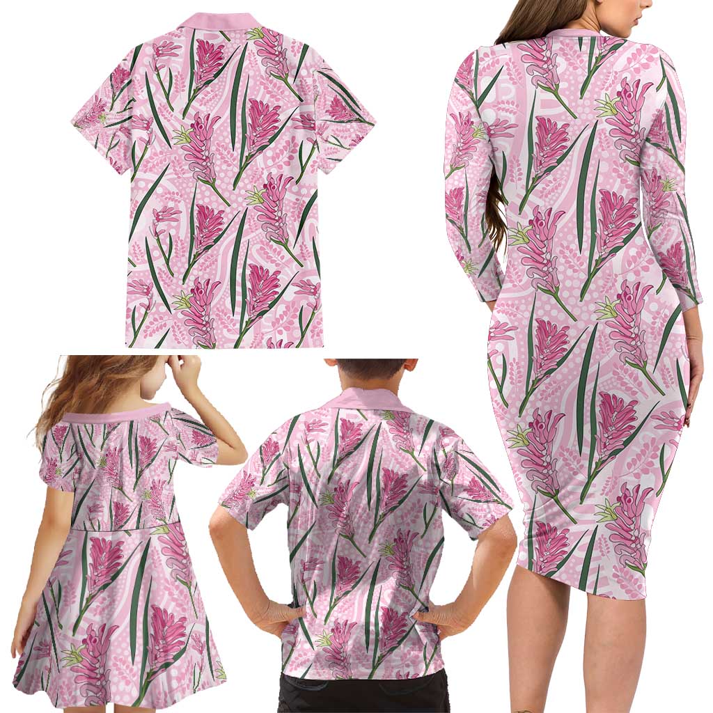 Australia Kangaroo Paws Family Matching Long Sleeve Bodycon Dress and Hawaiian Shirt Aussie Native Flowers Indigenous Art - Aussie Hoodie