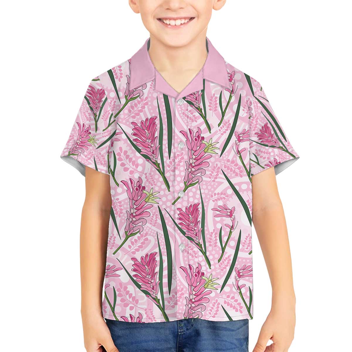 Australia Kangaroo Paws Family Matching Off The Shoulder Long Sleeve Dress and Hawaiian Shirt Aussie Native Flowers Indigenous Art - Aussie Hoodie