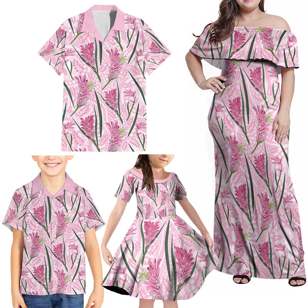 Australia Kangaroo Paws Family Matching Off Shoulder Maxi Dress and Hawaiian Shirt Aussie Native Flowers Indigenous Art - Aussie Hoodie