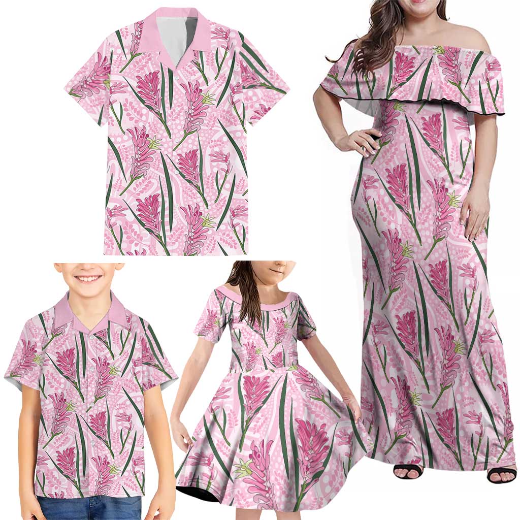 Australia Kangaroo Paws Family Matching Off Shoulder Maxi Dress and Hawaiian Shirt Aussie Native Flowers Indigenous Art - Aussie Hoodie
