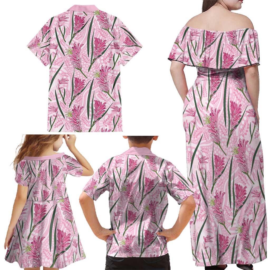 Australia Kangaroo Paws Family Matching Off Shoulder Maxi Dress and Hawaiian Shirt Aussie Native Flowers Indigenous Art - Aussie Hoodie