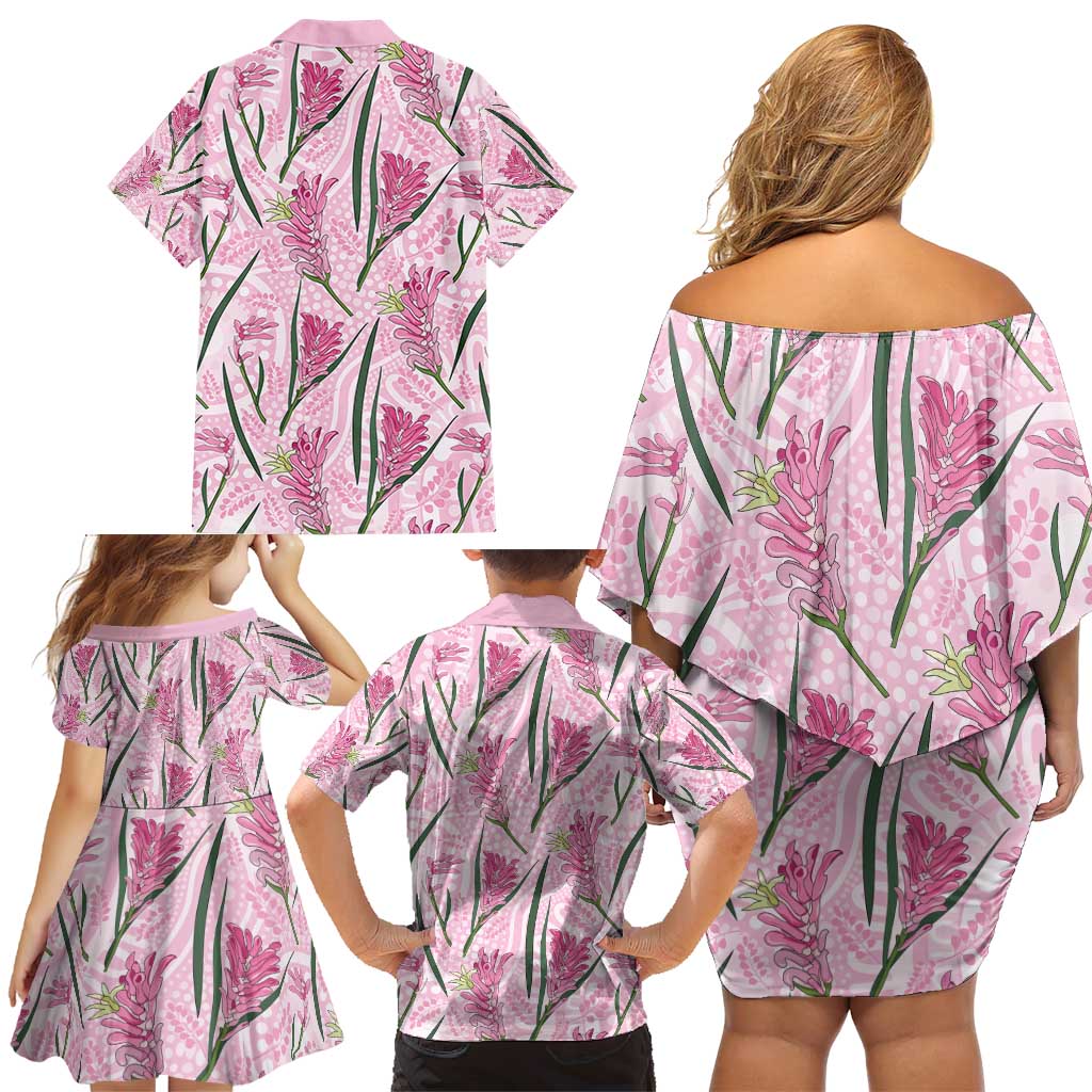 Australia Kangaroo Paws Family Matching Off Shoulder Short Dress and Hawaiian Shirt Aussie Native Flowers Indigenous Art - Aussie Hoodie
