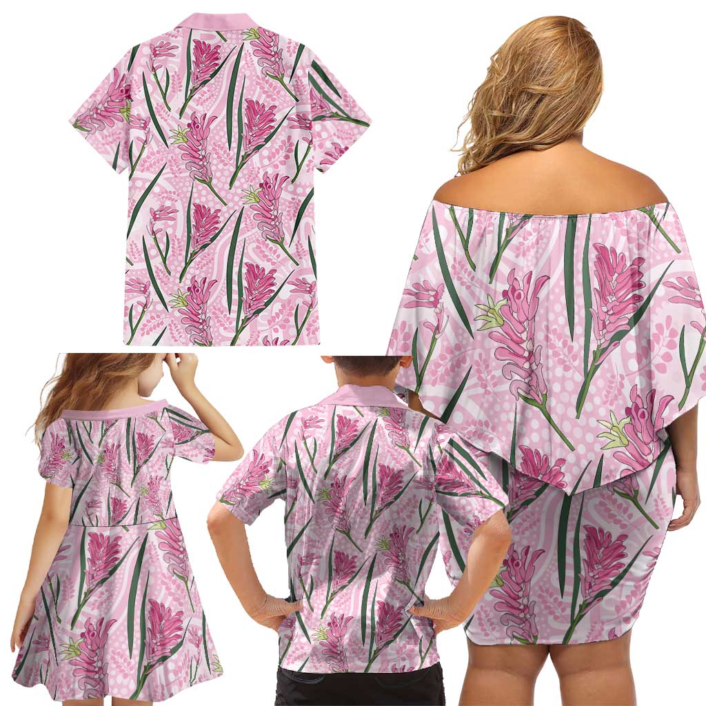 Australia Kangaroo Paws Family Matching Off Shoulder Short Dress and Hawaiian Shirt Aussie Native Flowers Indigenous Art - Aussie Hoodie