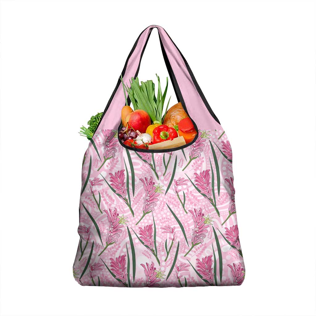 Australia Kangaroo Paws Grocery Bag Aussie Native Flowers Indigenous Art - Aussie Hoodie