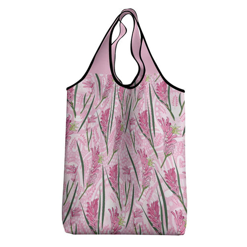 Australia Kangaroo Paws Grocery Bag Aussie Native Flowers Indigenous Art - Aussie Hoodie