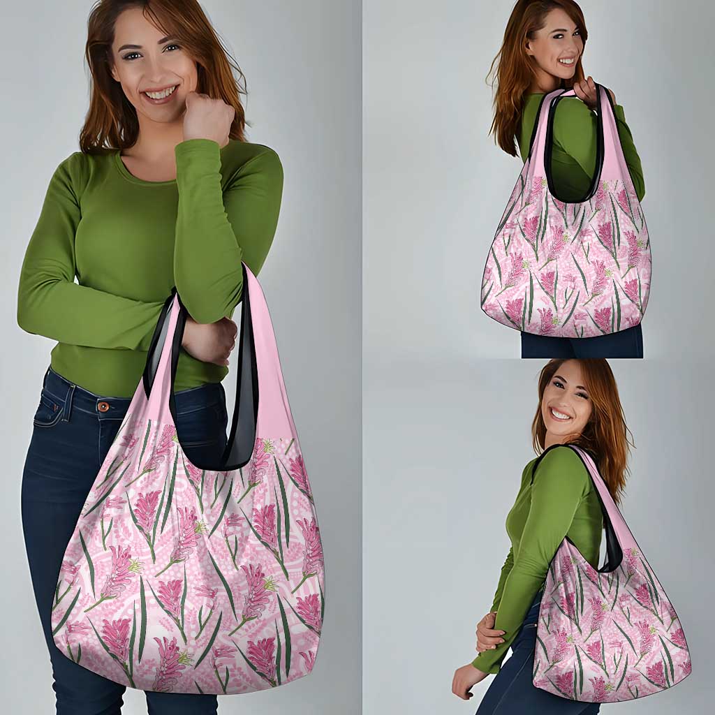 Australia Kangaroo Paws Grocery Bag Aussie Native Flowers Indigenous Art - Aussie Hoodie