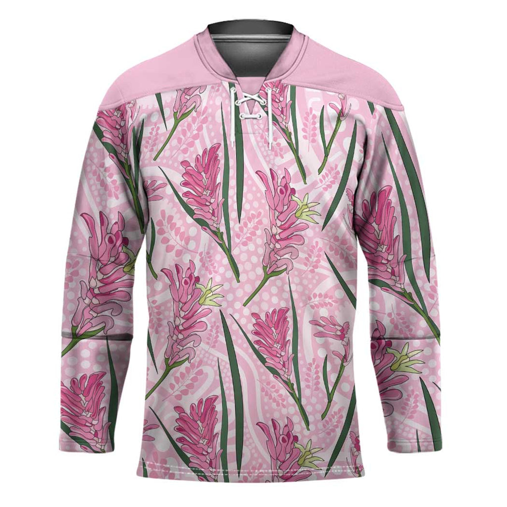 Australia Kangaroo Paws Hockey Jersey Aussie Native Flowers Indigenous Art - Aussie Hoodie