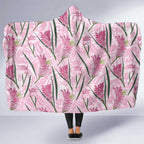 Australia Kangaroo Paws Hooded Blanket Aussie Native Flowers Indigenous Art - Aussie Hoodie