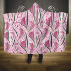 Australia Kangaroo Paws Hooded Blanket Aussie Native Flowers Indigenous Art - Aussie Hoodie