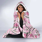 Australia Kangaroo Paws Hooded Blanket Aussie Native Flowers Indigenous Art - Aussie Hoodie