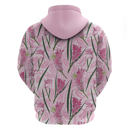Australia Kangaroo Paws Hoodie Aussie Native Flowers Indigenous Art - Aussie Hoodie