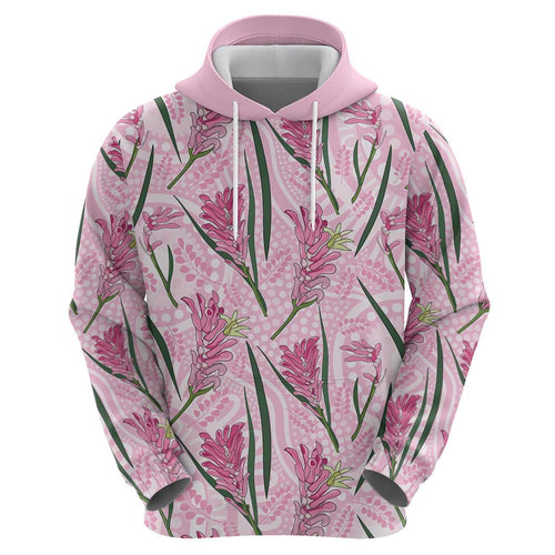 Australia Kangaroo Paws Hoodie Aussie Native Flowers Indigenous Art - Aussie Hoodie