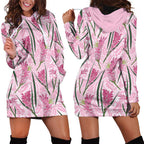Australia Kangaroo Paws Hoodie Dress Aussie Native Flowers Indigenous Art - Aussie Hoodie
