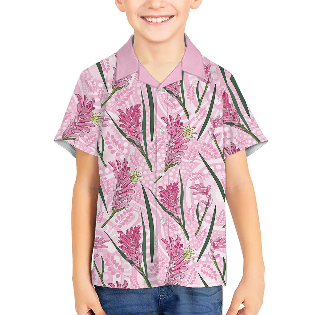 Australia Kangaroo Paws Kid Hawaiian Shirt Aussie Native Flowers Indigenous Art - Aussie Hoodie