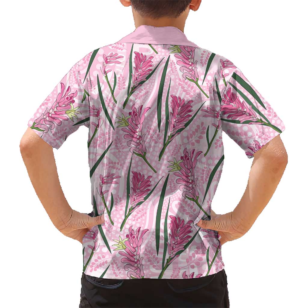 Australia Kangaroo Paws Kid Hawaiian Shirt Aussie Native Flowers Indigenous Art - Aussie Hoodie