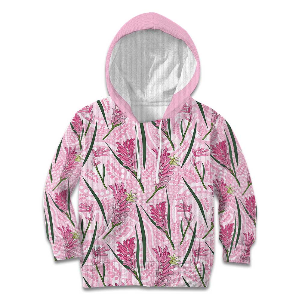 Australia Kangaroo Paws Kid Hoodie Aussie Native Flowers Indigenous Art - Aussie Hoodie