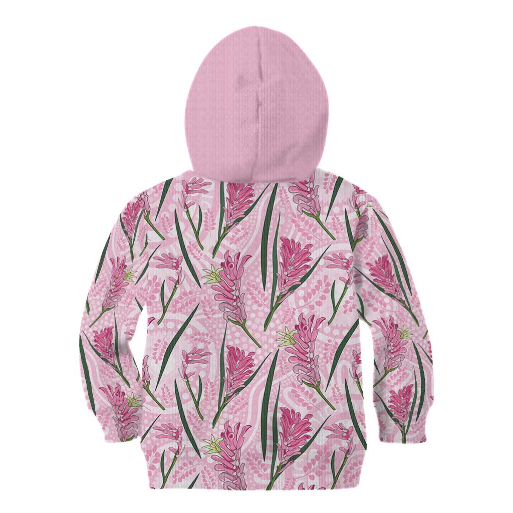 Australia Kangaroo Paws Kid Hoodie Aussie Native Flowers Indigenous Art - Aussie Hoodie