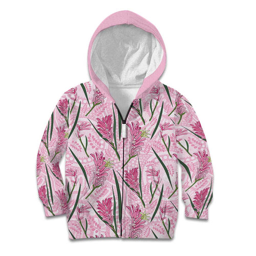 Australia Kangaroo Paws Kid Hoodie Aussie Native Flowers Indigenous Art - Aussie Hoodie