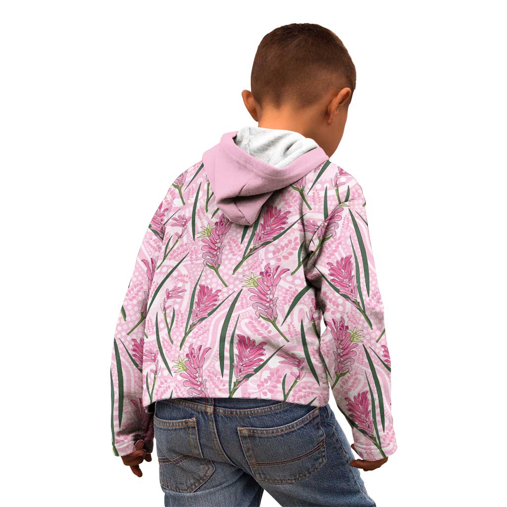 Australia Kangaroo Paws Kid Hoodie Aussie Native Flowers Indigenous Art - Aussie Hoodie