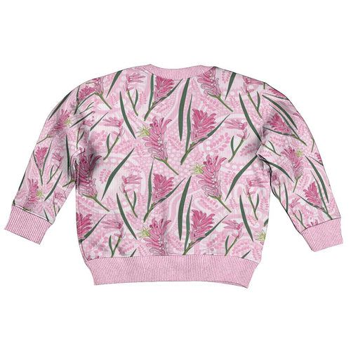 Australia Kangaroo Paws Kid Ugly Christmas Sweater Aussie Native Flowers Indigenous Art - Aussie Hoodie