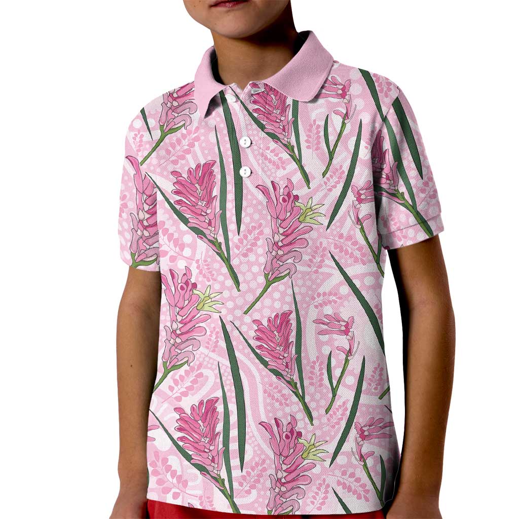 Australia Kangaroo Paws Kid Polo Shirt Aussie Native Flowers Indigenous Art - Aussie Hoodie