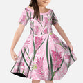 Australia Kangaroo Paws Kid Short Sleeve Dress Aussie Native Flowers Indigenous Art - Aussie Hoodie