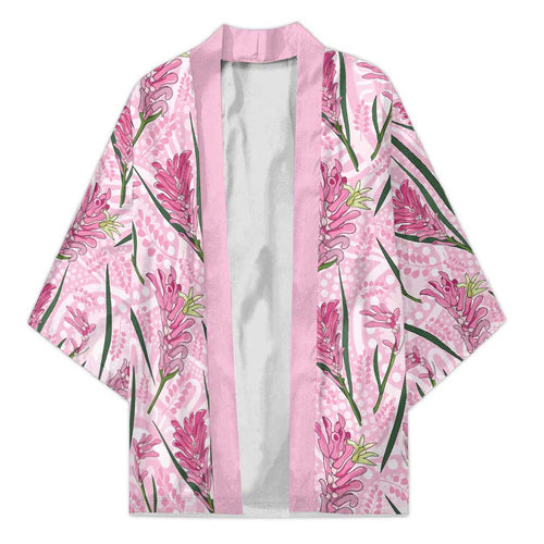 Australia Kangaroo Paws Kimono Aussie Native Flowers Indigenous Art - Aussie Hoodie