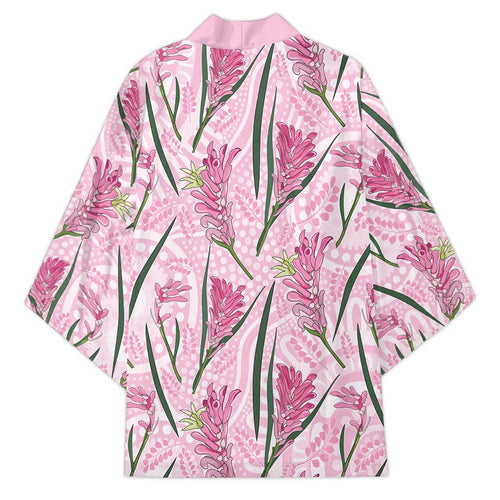 Australia Kangaroo Paws Kimono Aussie Native Flowers Indigenous Art - Aussie Hoodie
