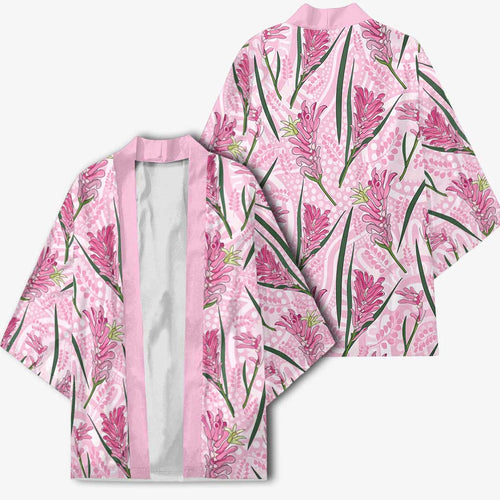 Australia Kangaroo Paws Kimono Aussie Native Flowers Indigenous Art - Aussie Hoodie
