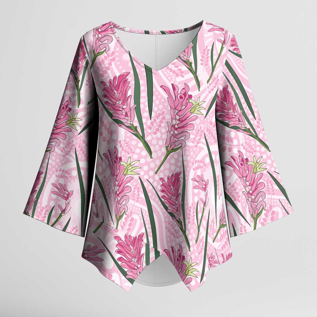 Australia Kangaroo Paws Kimono Sleeve Blouse Aussie Native Flowers Indigenous Art - Aussie Hoodie