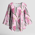 Australia Kangaroo Paws Kimono Sleeve Blouse Aussie Native Flowers Indigenous Art - Aussie Hoodie