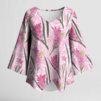 Australia Kangaroo Paws Kimono Sleeve Blouse Aussie Native Flowers Indigenous Art - Aussie Hoodie