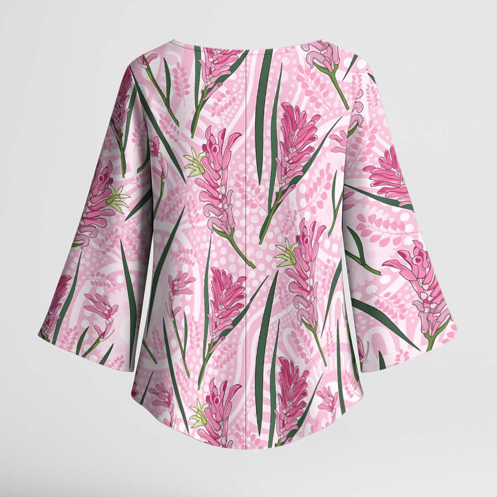 Australia Kangaroo Paws Kimono Sleeve Blouse Aussie Native Flowers Indigenous Art - Aussie Hoodie