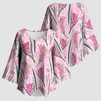 Australia Kangaroo Paws Kimono Sleeve Blouse Aussie Native Flowers Indigenous Art - Aussie Hoodie