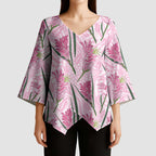 Australia Kangaroo Paws Kimono Sleeve Blouse Aussie Native Flowers Indigenous Art - Aussie Hoodie