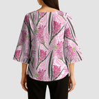 Australia Kangaroo Paws Kimono Sleeve Blouse Aussie Native Flowers Indigenous Art - Aussie Hoodie