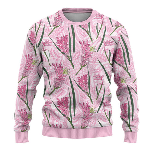 Australia Kangaroo Paws Ugly Christmas Sweater Aussie Native Flowers Indigenous Art - Aussie Hoodie