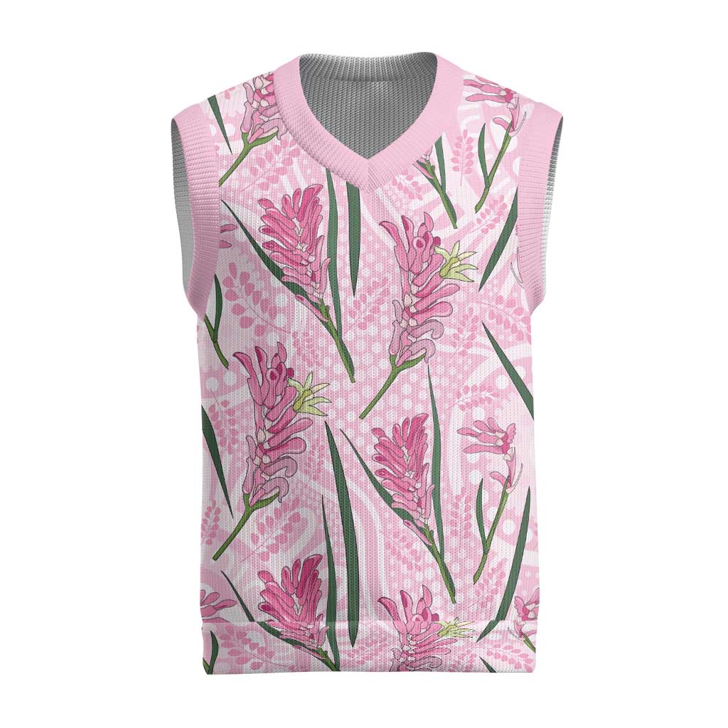 Australia Kangaroo Paws Christmas Knitted V-Neck Vest Aussie Native Flowers Indigenous Art - Aussie Hoodie