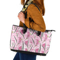 Australia Kangaroo Paws Leather Tote Bag Aussie Native Flowers Indigenous Art - Aussie Hoodie