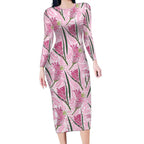 Australia Kangaroo Paws Long Sleeve Bodycon Dress Aussie Native Flowers Indigenous Art - Aussie Hoodie