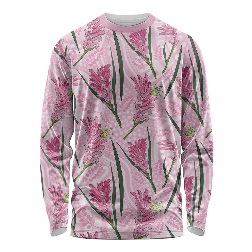 Australia Kangaroo Paws Long Sleeve Shirt Aussie Native Flowers Indigenous Art - Aussie Hoodie