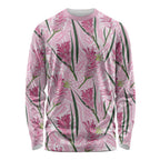 Australia Kangaroo Paws Long Sleeve Shirt Aussie Native Flowers Indigenous Art - Aussie Hoodie