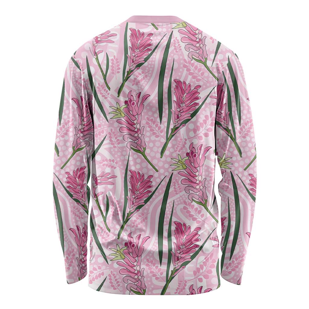 Australia Kangaroo Paws Long Sleeve Shirt Aussie Native Flowers Indigenous Art - Aussie Hoodie