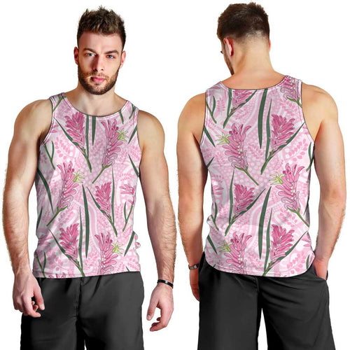 Australia Kangaroo Paws Men Tank Top Aussie Native Flowers Indigenous Art - Aussie Hoodie