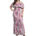 Australia Kangaroo Paws Off Shoulder Maxi Dress Aussie Native Flowers Indigenous Art - Aussie Hoodie