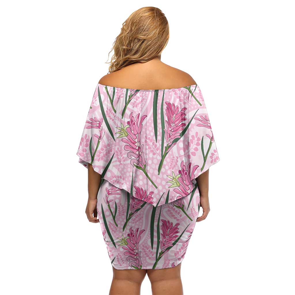 Australia Kangaroo Paws Off Shoulder Short Dress Aussie Native Flowers Indigenous Art - Aussie Hoodie
