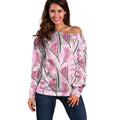 Australia Kangaroo Paws Off Shoulder Sweater Aussie Native Flowers Indigenous Art - Aussie Hoodie