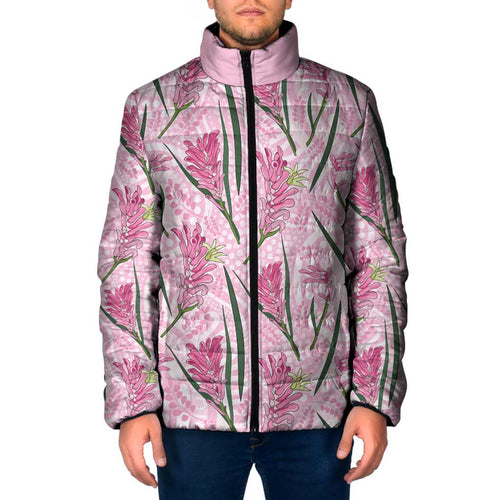 Australia Kangaroo Paws Padded Jacket Aussie Native Flowers Indigenous Art - Aussie Hoodie