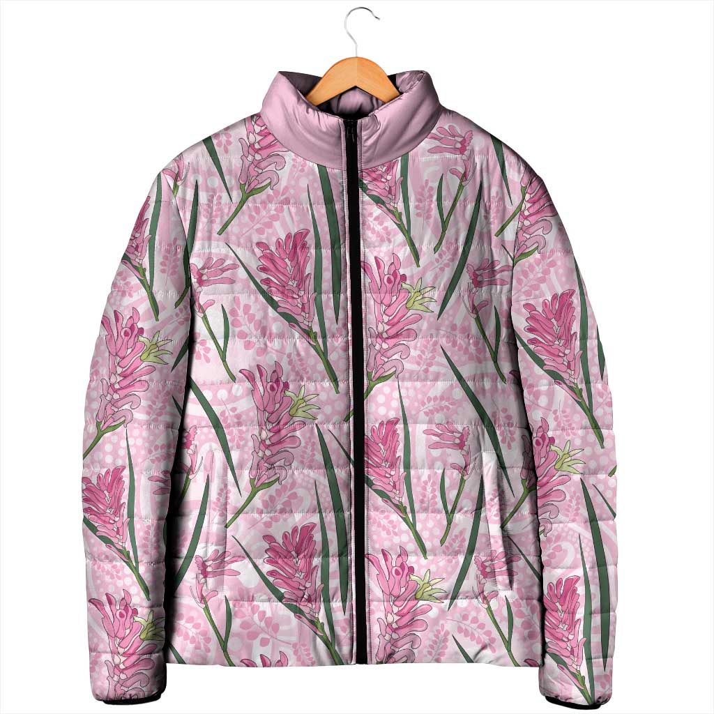 Australia Kangaroo Paws Padded Jacket Aussie Native Flowers Indigenous Art - Aussie Hoodie