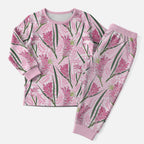 Australia Kangaroo Paws Christmas Pajama Set Aussie Native Flowers Indigenous Art - Aussie Hoodie